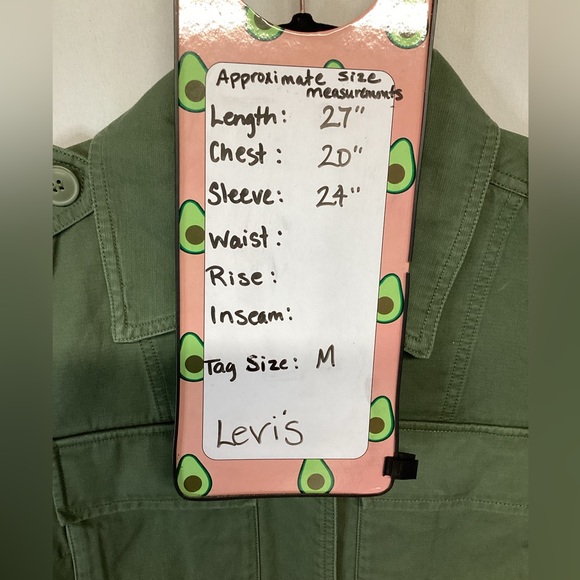 Levi's Floral Embroidered Florals Cotton Military Shacket Sz Med - Picture 8 of 8